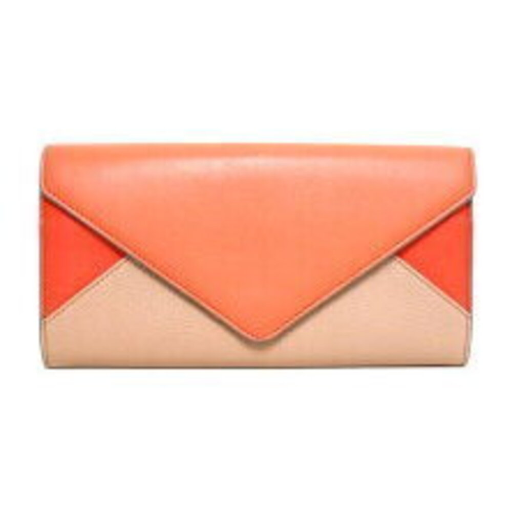 Chloe Letter Silhouette Patchwork Long Wallet Ora… - image 1
